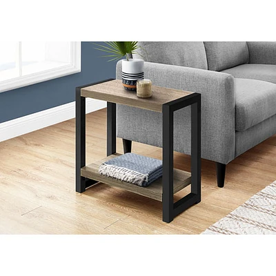 Table de bout rectangulaire contemporaine de Monarch - Taupe foncé