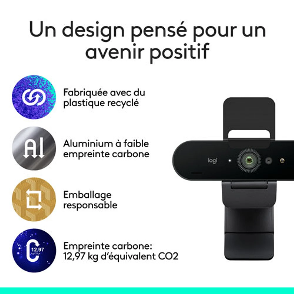 Logitech Brio 4K Pro Webcam with HDR & Noise-Cancelling Mics