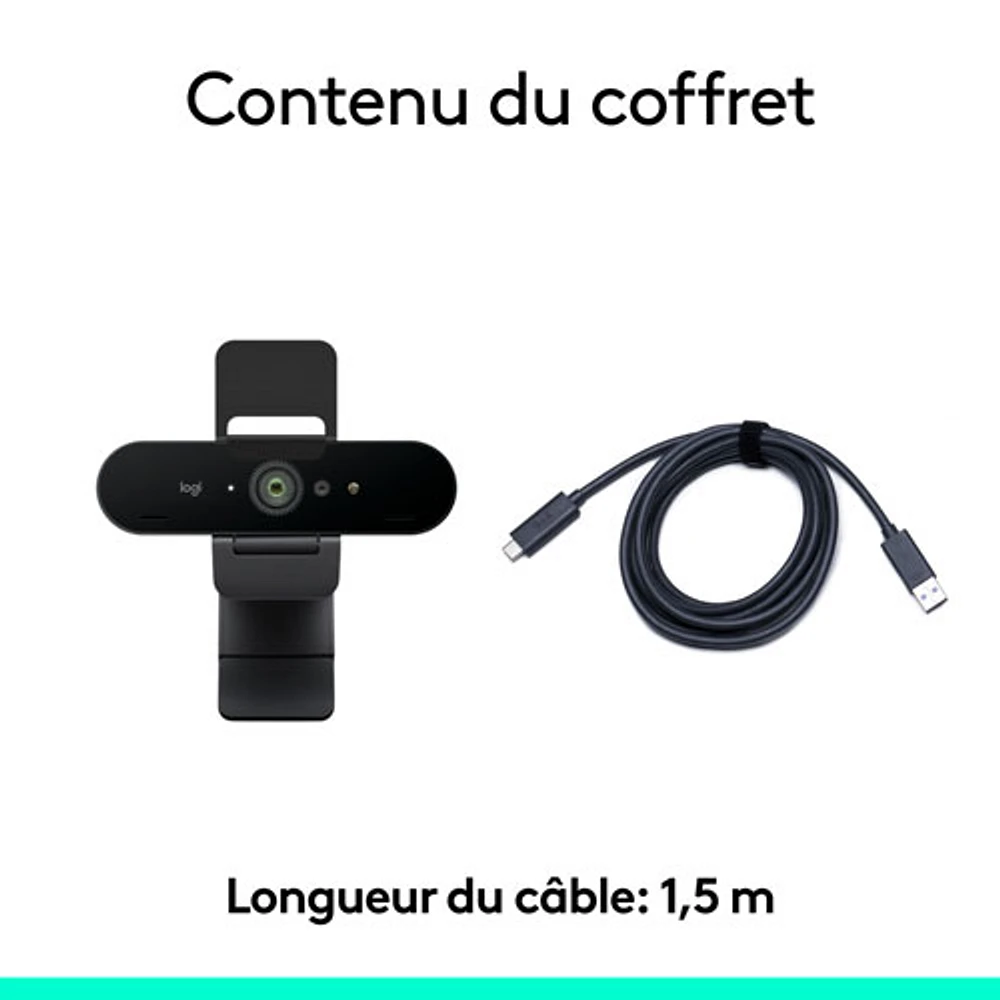 Logitech Brio 4K Pro Webcam with HDR & Noise-Cancelling Mics