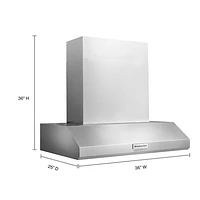KitchenAid 36" Wall Mount Chimney Range Hood (KVWC956KSS) - Stainless Steel