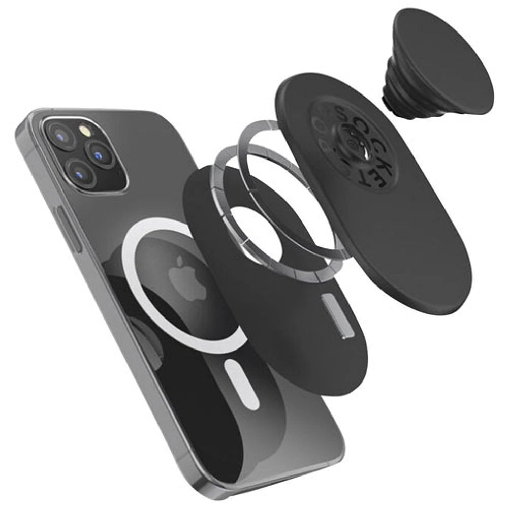 Prise extensible à support universel PopGrip MagSafe de PopSockets pour cellulaire - Noir