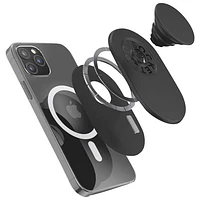 Prise extensible à support universel PopGrip MagSafe de PopSockets pour cellulaire - Noir