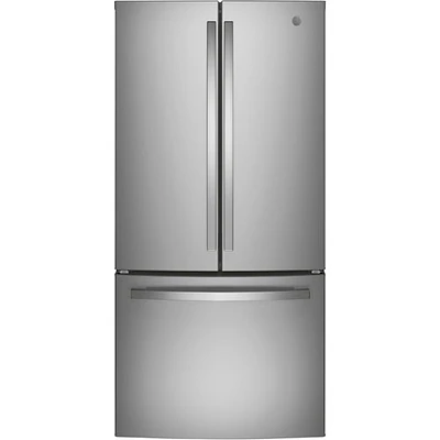 Réfrigérateur à deux portes 18,6 pi³ 33 po avec distributeur d'eau de GE (GWE19JYLFS) - Acier inoxydable