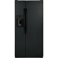 Réfrigérateur côte à côte 23 pi³ 33 po avec distributeur eau et glaçons de GE (GSS23GGPBB) - Noir