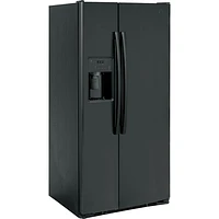 Réfrigérateur côte à côte 23 pi³ 33 po avec distributeur eau et glaçons de GE (GSS23GGPBB) - Noir