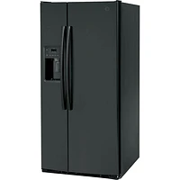 Réfrigérateur côte à côte 23 pi³ 33 po avec distributeur eau et glaçons de GE (GSS23GGPBB) - Noir