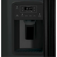 Réfrigérateur côte à côte 23 pi³ 33 po avec distributeur eau et glaçons de GE (GSS23GGPBB) - Noir