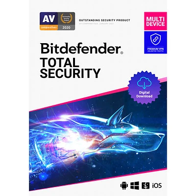 Bitdefender Total Security + Premium VPN - 5 utilisateurs - 2 ans - Téléchargement numérique