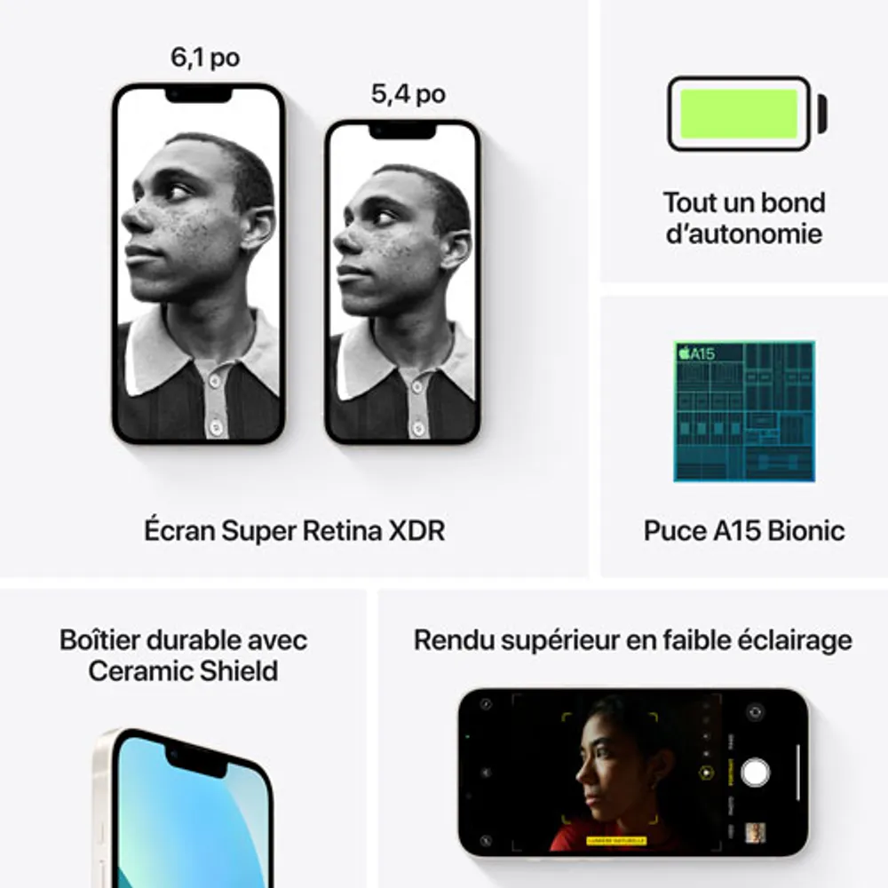 iPhone 13 256 Go d'Apple offert par Virgin Plus - Comète - Financement mensuel