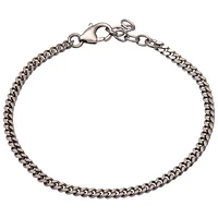 Bronzoro Diamond-Cut Curb Link Bracelet in Ruthenium on Bronze