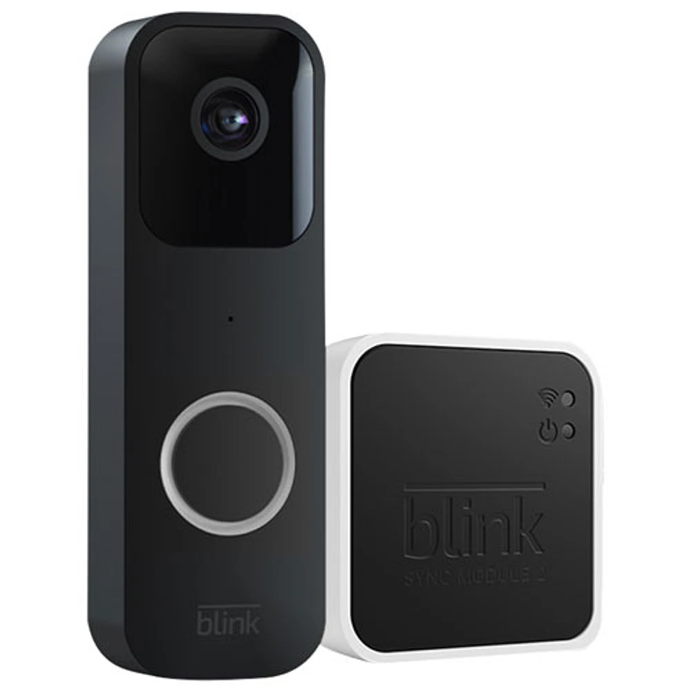 Blink Wired/Wire-Free Video Doorbell with Sync Module 2 - Black