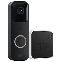 Blink Wired/Wire-Free Video Doorbell with Sync Module 2 - Black