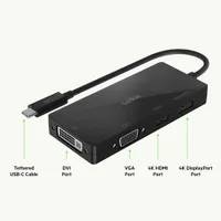 Belkin CONNECT 4-in-1 USB-C Video Adapter (AVC003BTBK)