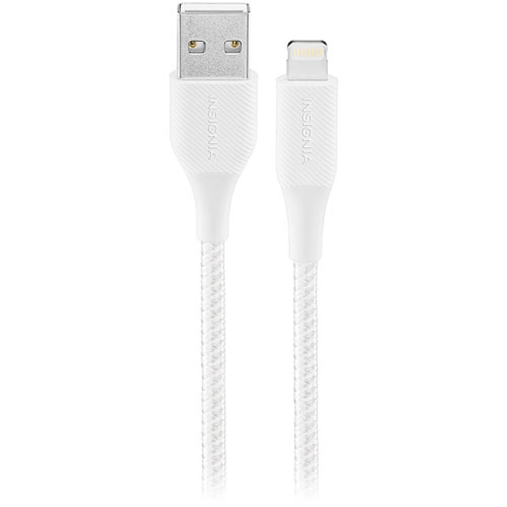 Câble tissé Lightning à USB-A de 0,3 m (1 pi) d'Insignia certifié MFi par Apple - Gris lunaire