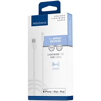 Câble tissé Lightning à USB-A de 1,8 m (6 pi) d'Insignia certifié MFi par Apple - Gris lunaire