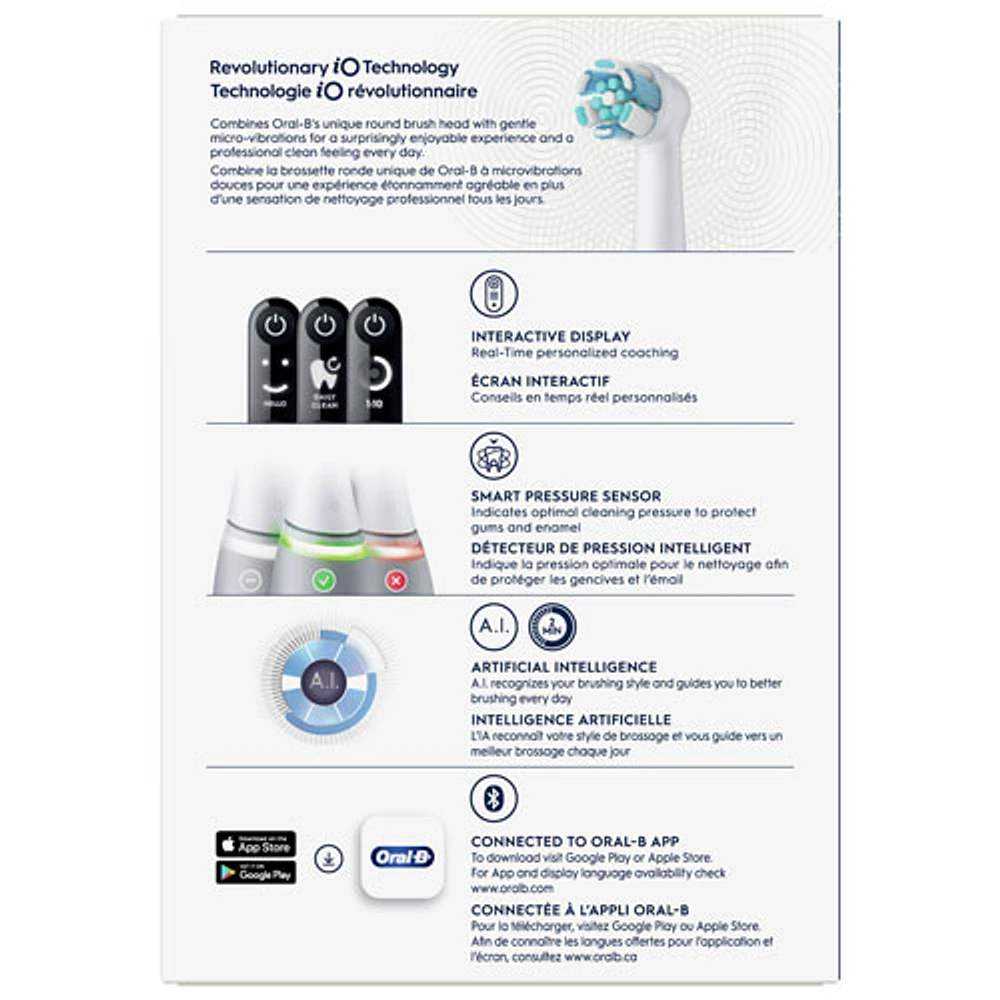 Brosse à dents électrique intelligente iO de série 6 d'Oral-B - Gris opale
