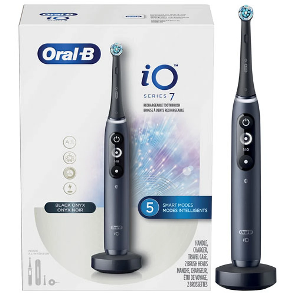 Brosse à dents électrique intelligente iO de série 7 d'Oral-B - Noir onyx