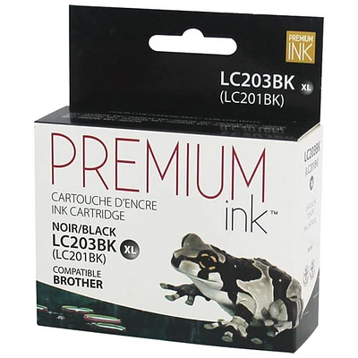 Cartouche d'encre noire Premium Ink compatible avec Brother (LC203BKS)