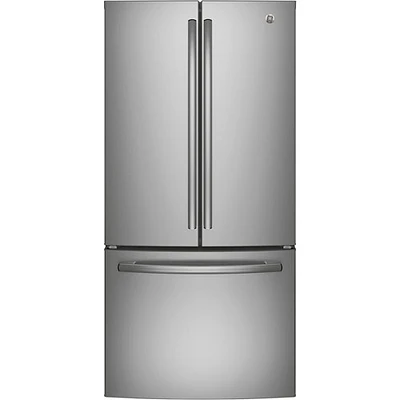 Réfrigérateur à deux portes de 25 pi³ et 33 po de GE (GNE25DYRKFS) - Acier inoxydable