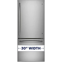 GE 30" 21 Cu. Ft. Bottom Freezer Refrigerator (GDE21DYRKFS) - Stainless Steel