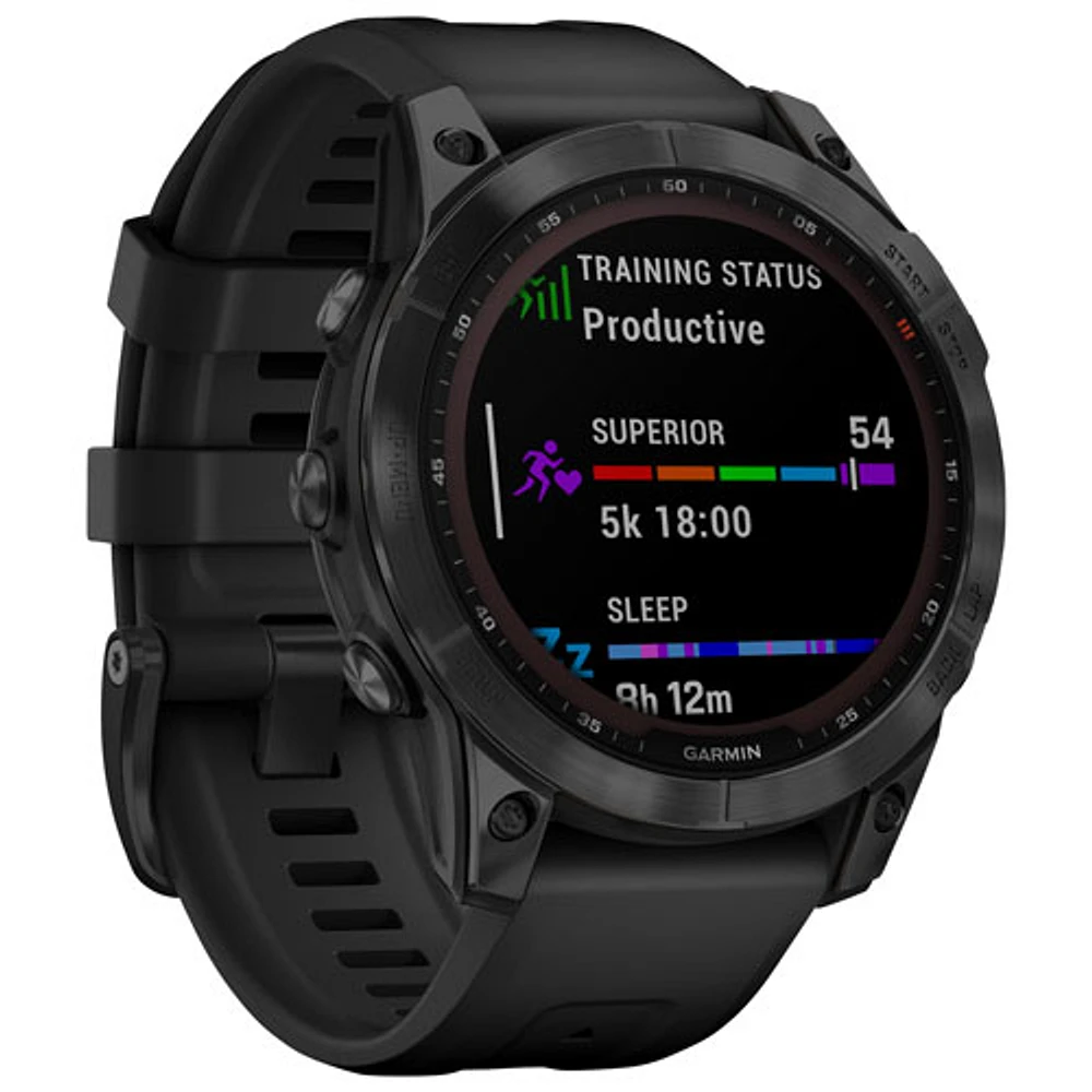 Montre intelligente multisport Bluetooth de mm fēnix 7X Sapphire Solar de Garmin