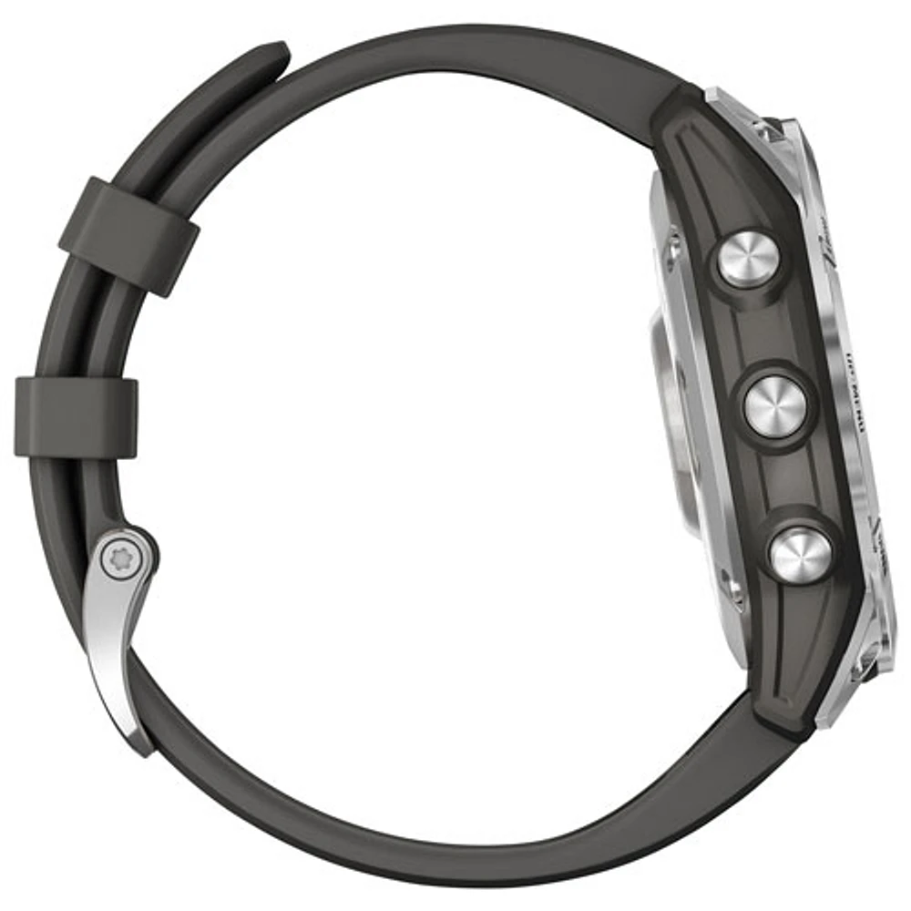 Montre intelligente multisport Bluetooth de 47 mm fēnix 7 de Garmin - Argenté/Graphite/Dos métal