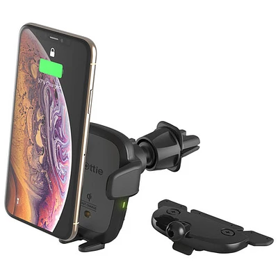 iOttie AutoSense Wireless Charging 2-in-1 Universal CD & Air Vent Combo Mount - Black