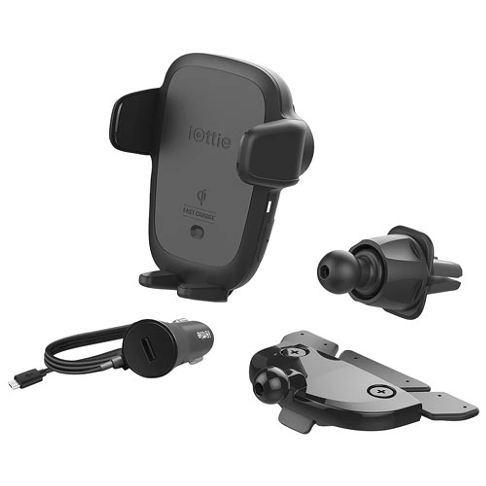 iOttie AutoSense Wireless Charging 2-in-1 Universal CD & Air Vent Combo Mount - Black