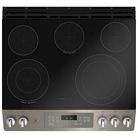 GE 30" 5.3 Cu. Ft. True Convection 5-Element Slide-In Electric Range (JCS840EMES) - Slate