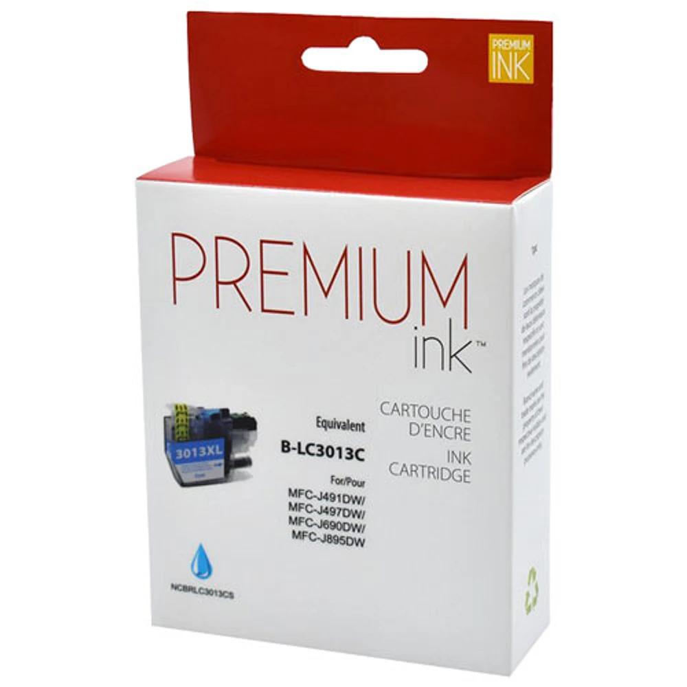 Cartouche d'encre cyan Premium Ink compatible avec Brother (LC3013CS)