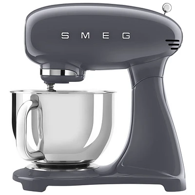 Batteur sur socle à tête inclinable de Smeg - 5,1 pintes - 600 W - Gris ardoise