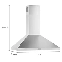 Whirlpool 30" Wall Mount Range Hood (WVW73UC0LS) - Stainless Steel