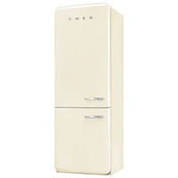 Smeg 50's Style 28" 18 Cu. Ft. Bottom Freezer Refrigerator with Ice Dispenser (FAB38ULCR) - Cream