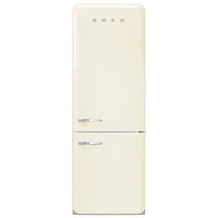 Smeg 50's Style 28" 18 Cu. Ft. Bottom Freezer Refrigerator with Ice Dispenser (FAB38URCR) - Cream