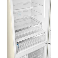 Smeg 50's Style 28" 18 Cu. Ft. Bottom Freezer Refrigerator with Ice Dispenser (FAB38URCR) - Cream