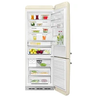 Smeg 50's Style 28" 18 Cu. Ft. Bottom Freezer Refrigerator with Ice Dispenser (FAB38URCR) - Cream