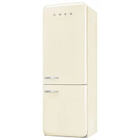 Smeg 50's Style 28" 18 Cu. Ft. Bottom Freezer Refrigerator with Ice Dispenser (FAB38URCR) - Cream