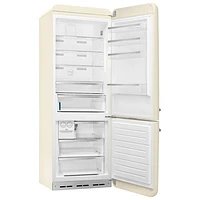 Smeg 50's Style 28" 18 Cu. Ft. Bottom Freezer Refrigerator with Ice Dispenser (FAB38URCR) - Cream