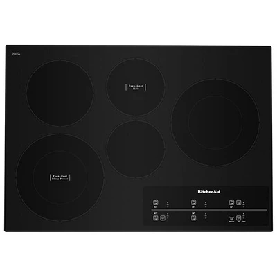 KitchenAid 30" 5-Element Electric Cooktop (KCES950KBL) - Black