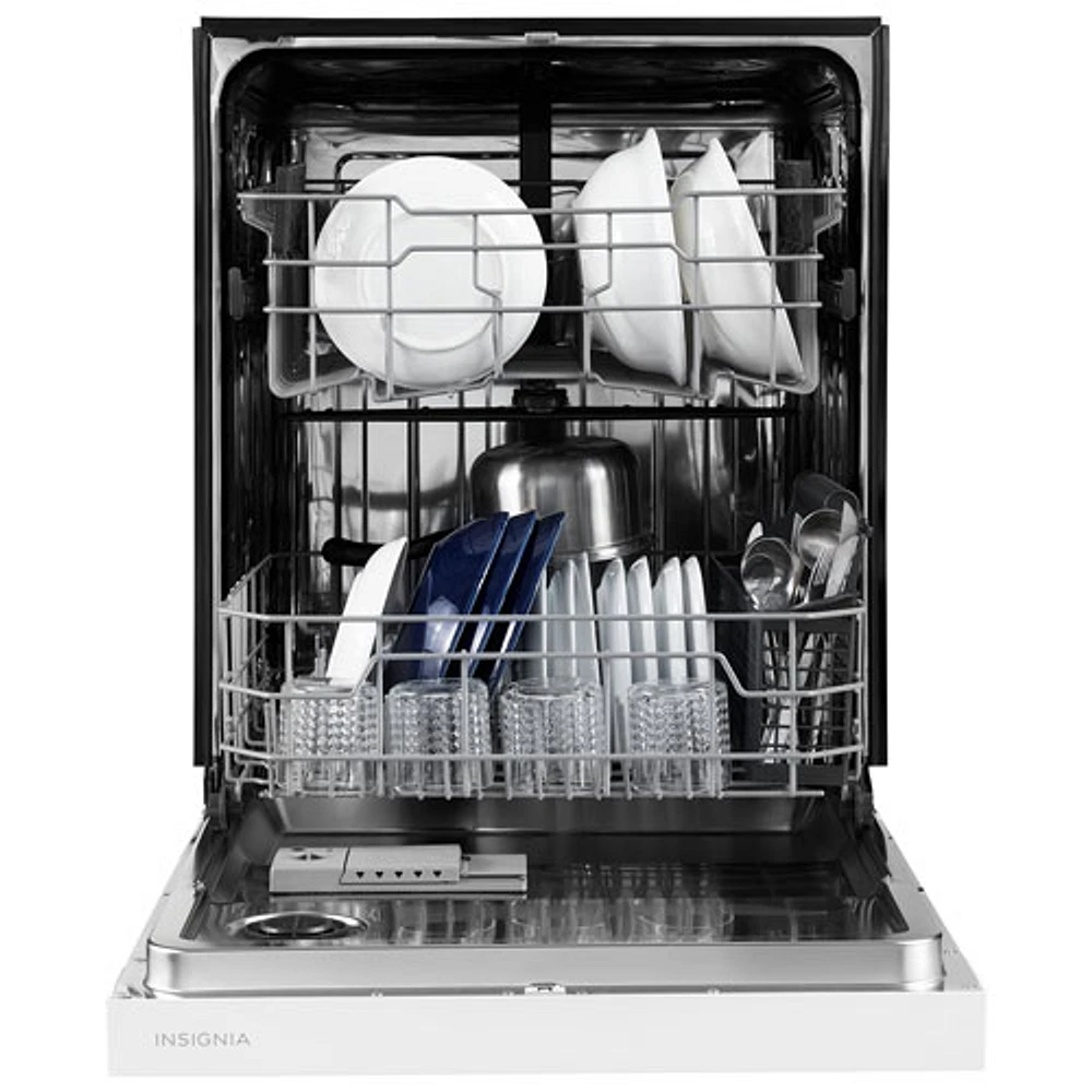 Lave-vaisselle encastrable 24 po 51 dB avec cuve en acier inoxydable d'Insignia (NS-DWRF2WH3) - Blanc - Exclusivité Best Buy
