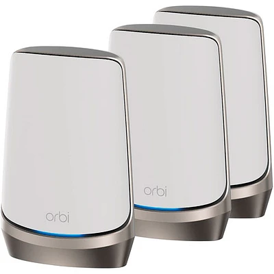 Système maison intégrale maillé Wi-Fi 6E quatre bandes 16 flux Orbi AXE11000 de NETGEAR (RBKE963) - Ensemble de 3