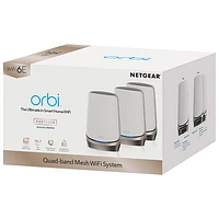 Système maison intégrale maillé Wi-Fi 6E quatre bandes 16 flux Orbi AXE11000 de NETGEAR (RBKE963) - Ensemble de 3