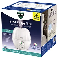 Vicks Sleepytime 3-In-1 Ultrasonic Cool Mist Humidifier - White