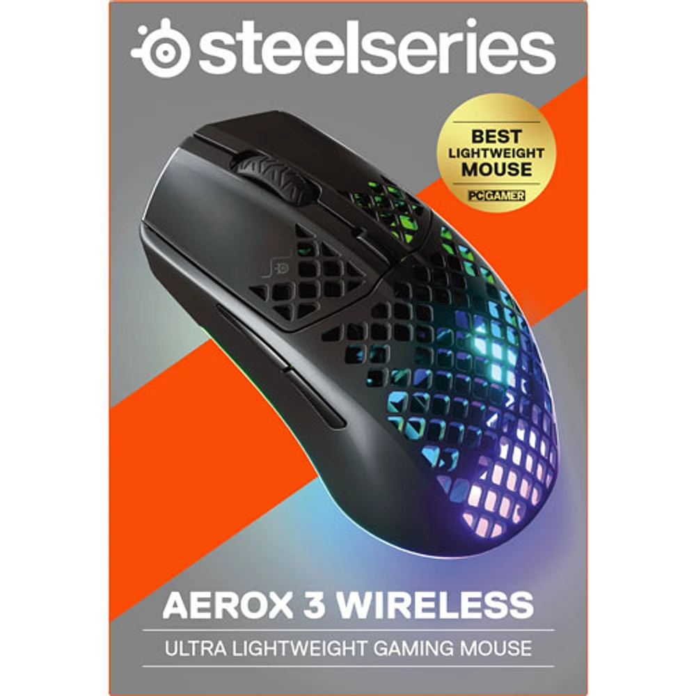 Souris de jeu optique Bluetooth de 18 000 ppp Aerox 3 2022 Edition de SteelSeries - Noir