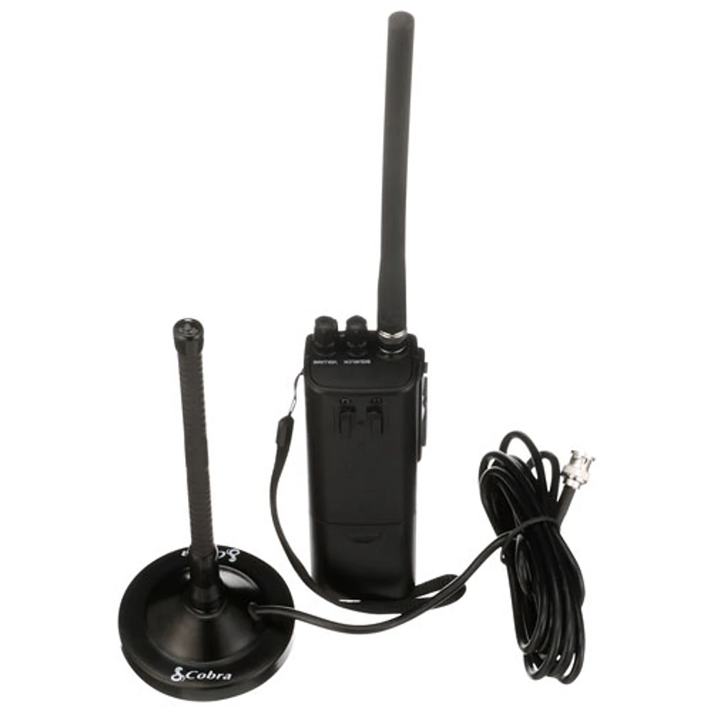Cobra HHRT50 Hand-Held CB Radio with Antenna - Black