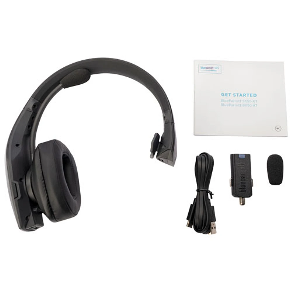 Casque d'écoute mono sans fil Bluetooth B650-XT de BlueParrott avec microphone à suppression du bruit à 96 %