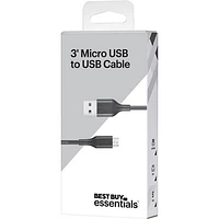Best Buy Essentials 0.9m (3 ft.) Micro USB/USB-A (BE-MMA322K-C)