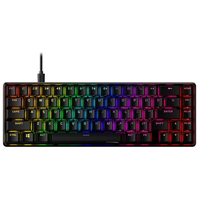 Clavier de jeu mécanique rétroéclairé à touches Red Alloy Origins 65 de HyperX