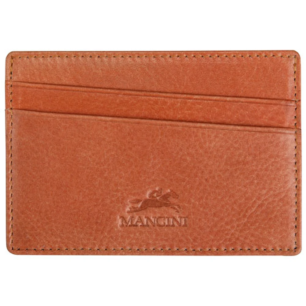 Porte-cartes RFID en cuir véritable Equestrian2 de Mancini - Cognac