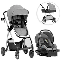 Système de transport modulaire Omni Plus avec siège d'auto de bébé LiteMax Sport d'Evenflo - Gris